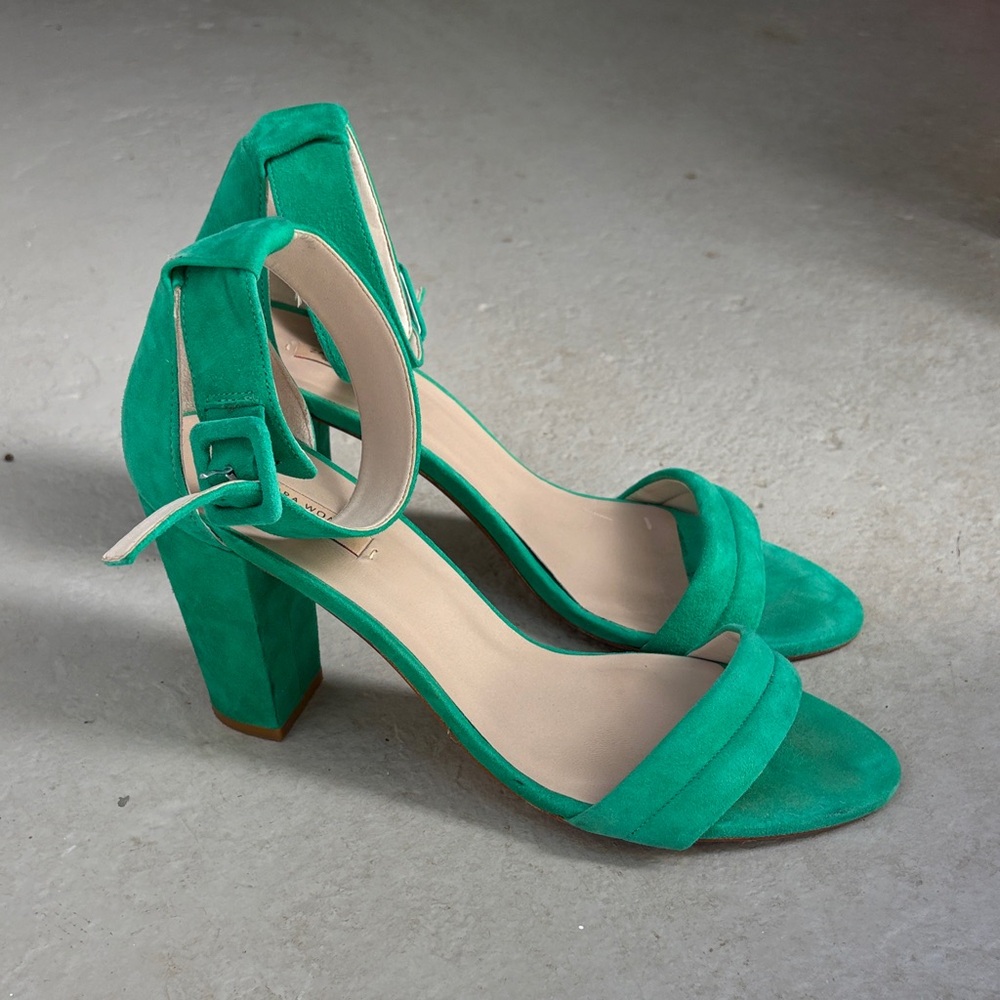 Zara Vibrant Green Heeled Sandals